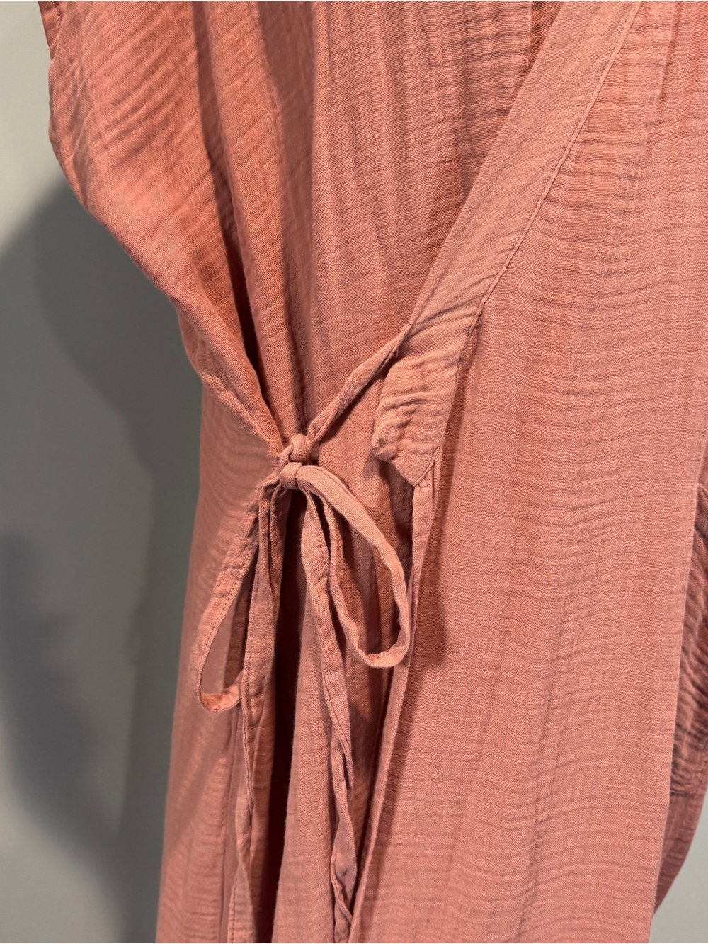 Oddbird Aydin House Wrap Dress Canyon Rose Turksish Cotton Gauze Lagenlook XL - Picture 6 of 16